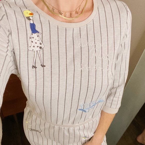 Fun + Unique Graphic Embroidered Pencil Dress - Picture 3 of 10